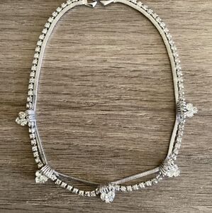 Silver Vintage Rhinestone Necklace